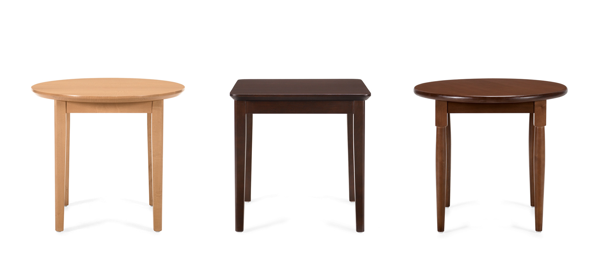 Image of three styles of occasional tables