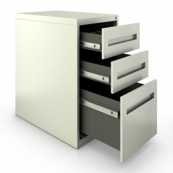 Caisson à deux tiroirs simples et un tiroir classeur - Ouvert Feature Thumbnail