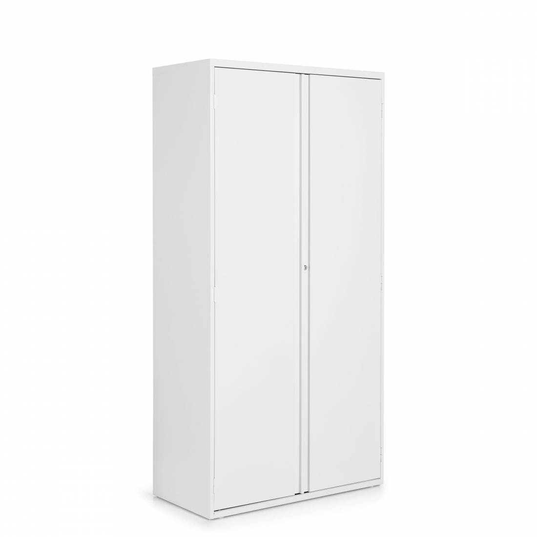 Two Door Storage Cabinet - One Fixed Shelf, Three Adjustable Shelves, Looped Full Pull