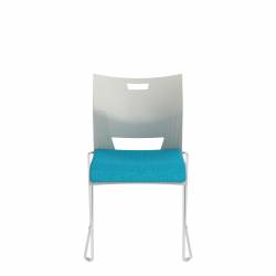 Armless Chair, Upholstered Seat & Polypropylene Back