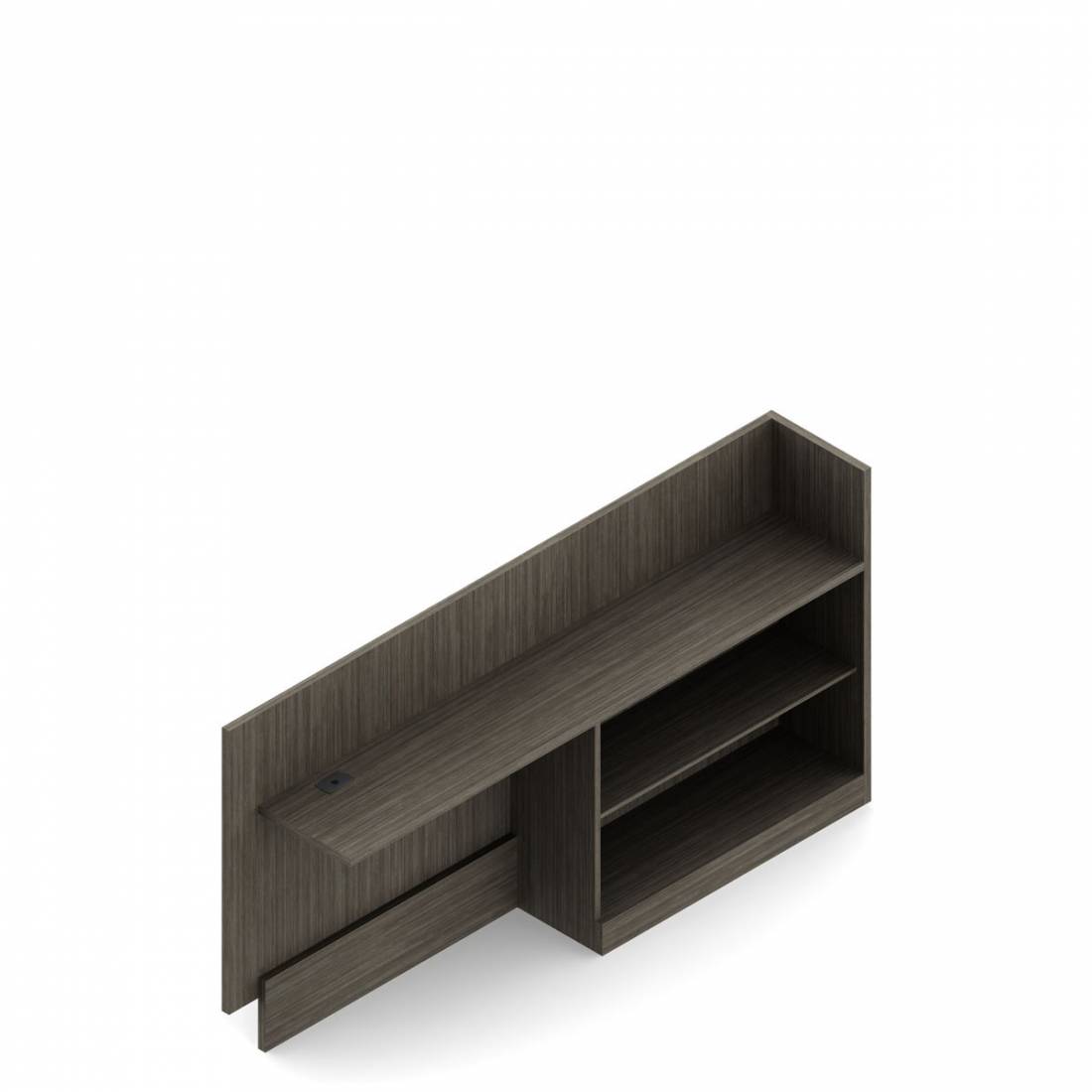 Retour pour bureau d'accueil de bibliothèque, 63,7 po L x 13,7 po P - droite