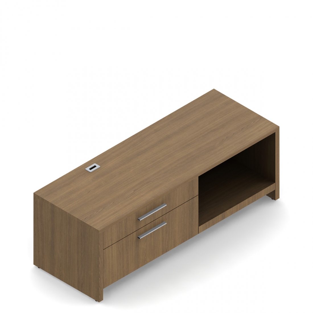 Bahut de 23 po H avec tablette escamotable, 66 po L x 24 po P, gauche