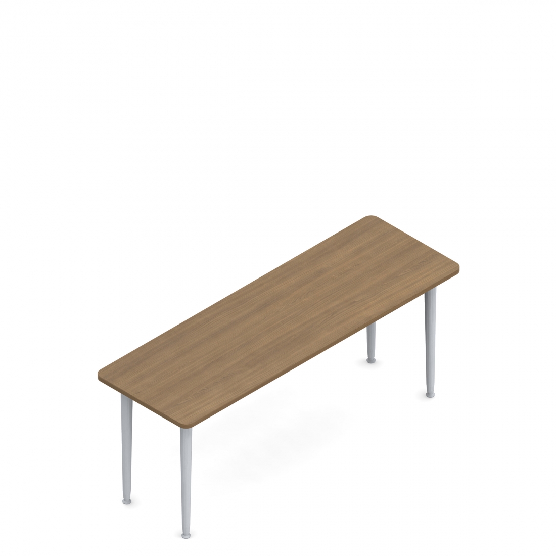 Table rectangulaire, pieds fuselés, 72 po L x 24 po P