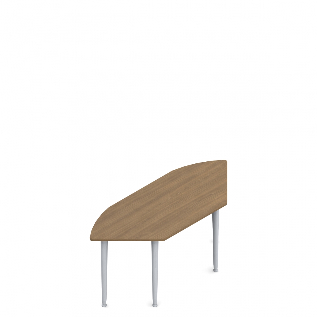 Table en pointe, pieds fuselés, 57 po L x 20 po P