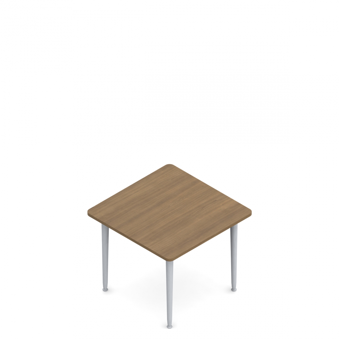 Table carrée, pieds fuselés, 36 po L x 36 po P