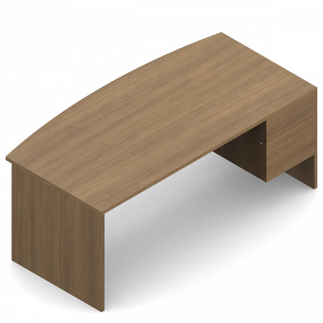 Single Pedestal Bow Top Desk, 72