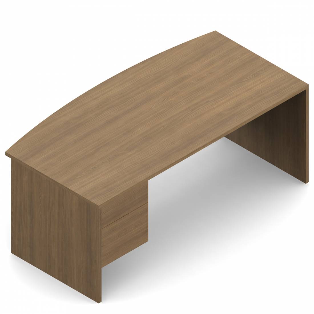 Single Pedestal Bow Top Desk, 72