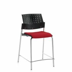 Sonic - classroom chairs - classroom seating - Armless Counter Stool, Upholstered Seat & Polypropylene Back