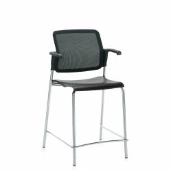 Sonic - classroom chairs - classroom seating - Counter Stool with Arms, Polypropylene Seat & Mesh Back