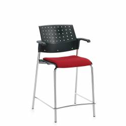 Sonic - classroom chairs - classroom seating - Counter Stool with Arms, Upholstered Seat & Polypropylene Back