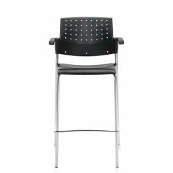 Sonic - classroom chairs - classroom seating - Bar Stool with Arms, Polypropylene Seat & Back
