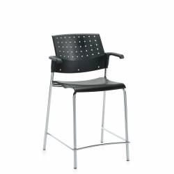Sonic - classroom chairs - classroom seating - Counter Stool with Arms, Polypropylene Seat & Back