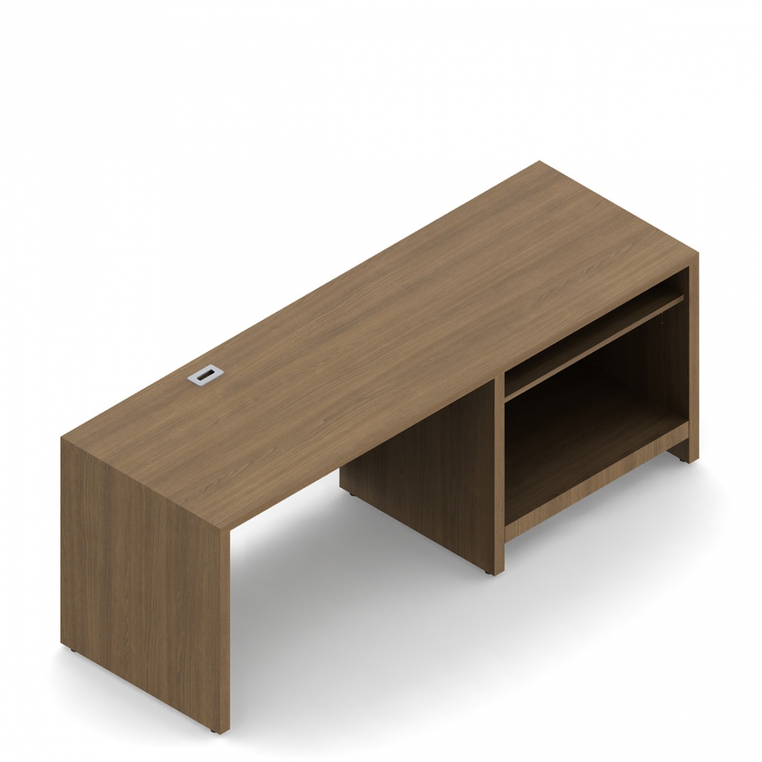 Bahut de 27 po H avec classeur latéral mobile et tablette escamotable, 72 po L x 24 po P, gauche