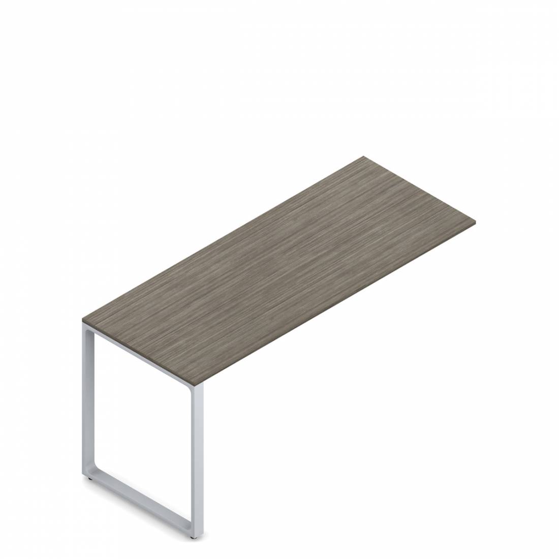 Retour sur piétement métallique, 60 po L x 24 po P - gauche