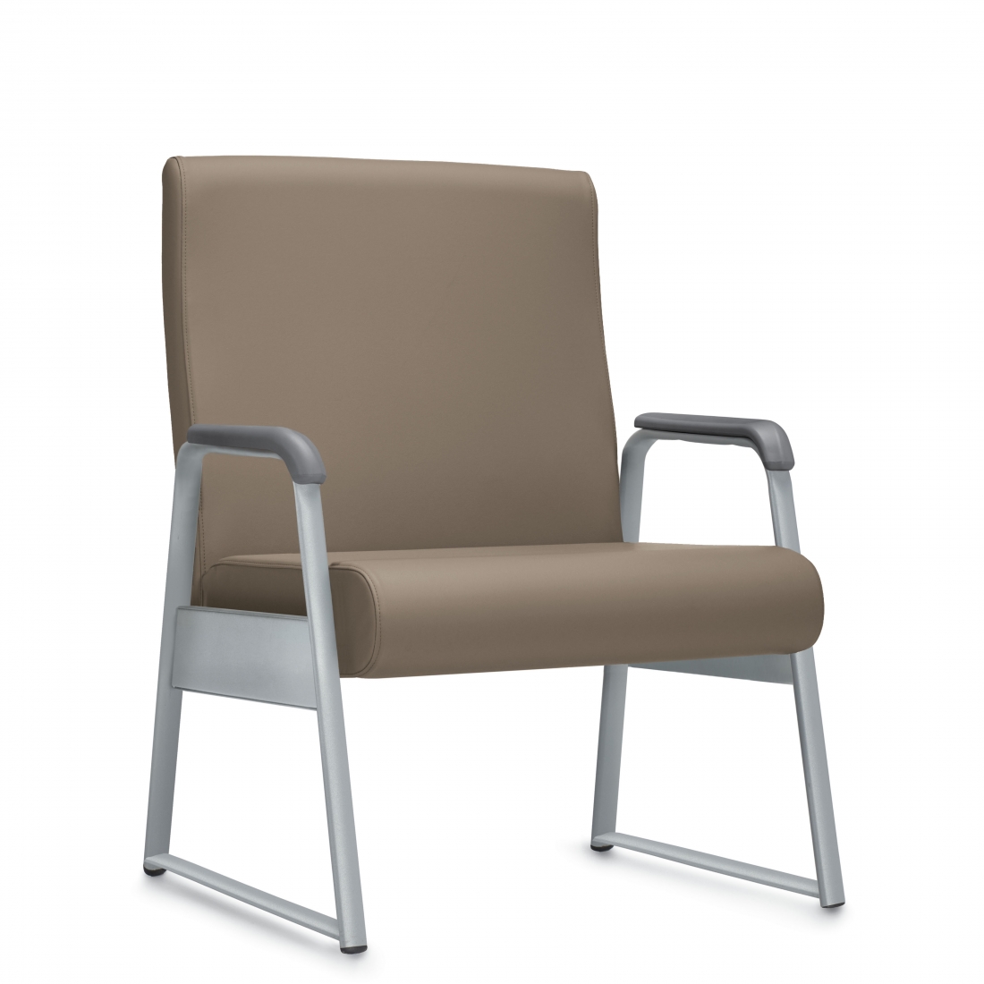 Contoured Low Fixed Back Straight Top Armchair, Bariatric, Sled Base
