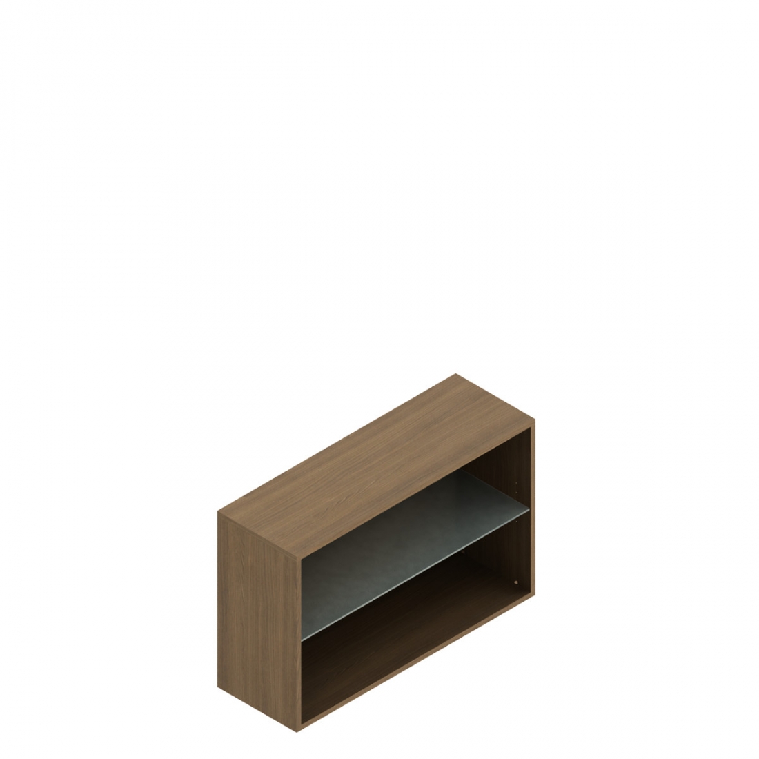 Étagère de bureau de 23 po H - hauteur deux tiroirs avec tablette en verre, 36 po L x 12 po P