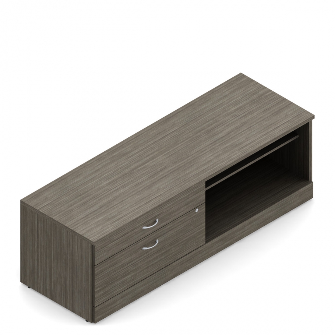 24”H Left Lateral File Credenza, Open Storage, 72
