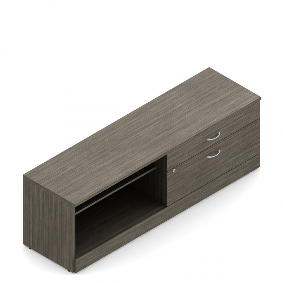 Bahut classeur latéral de 24 po H à droite, rangement ouvert à gauche, 60 po L x 20 po P