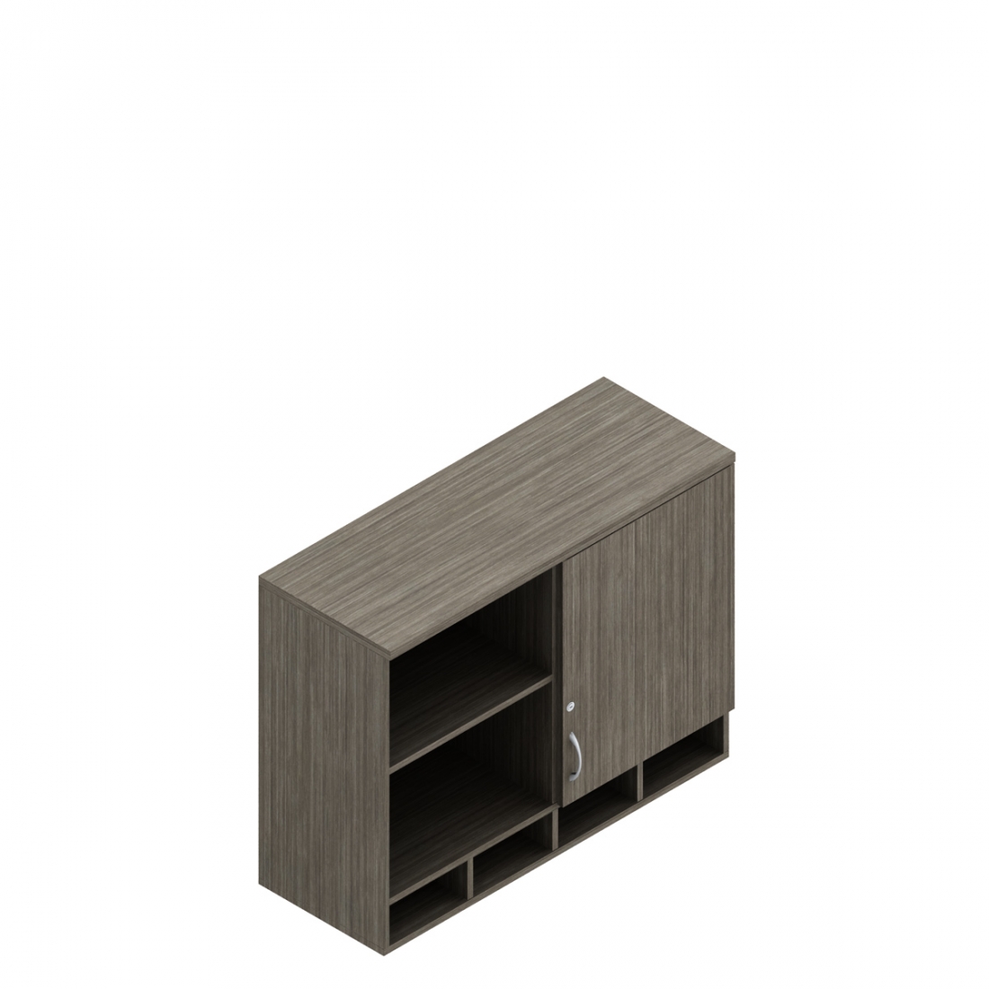 Rangement surélevé de 33 po H, pigeonnier et porte à droite, 42 po L x 16 po