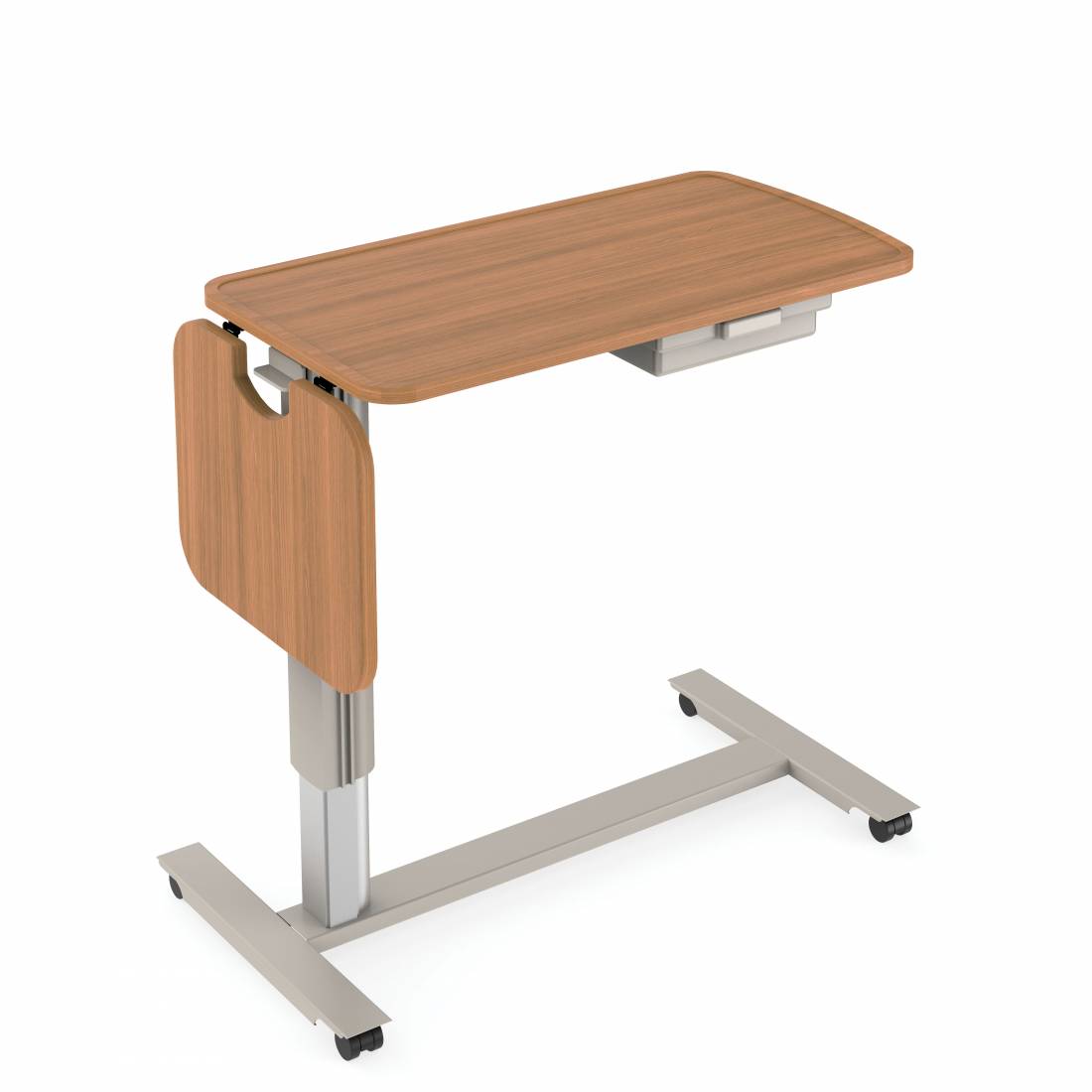 Rectangular Top Overbed Table with Flip-Top & Vanity Drawer, 