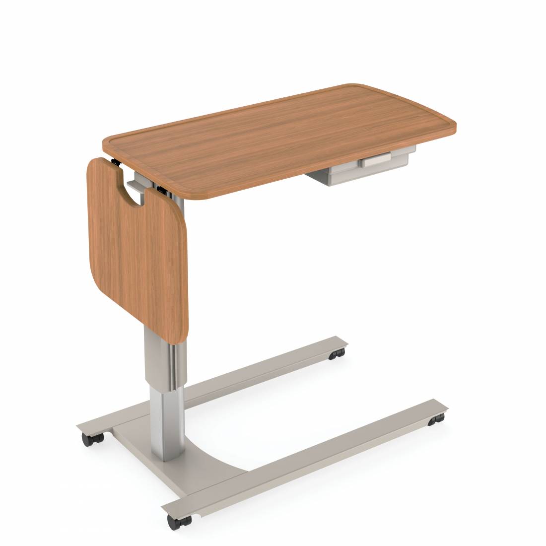 Rectangular Top Overbed Table with Flip-Top & Vanity Drawer, 