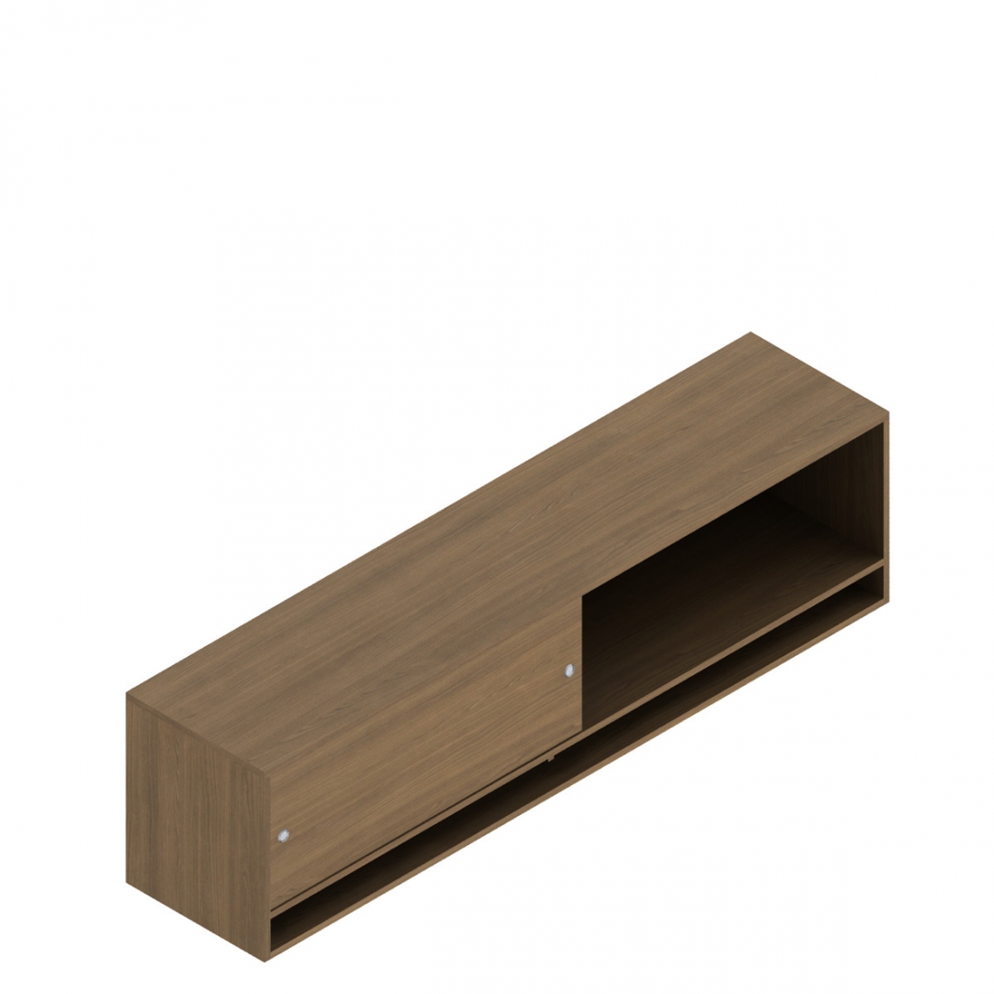 Grand rangement surélevé de 72 po L, une porte en mélamine, montage mural