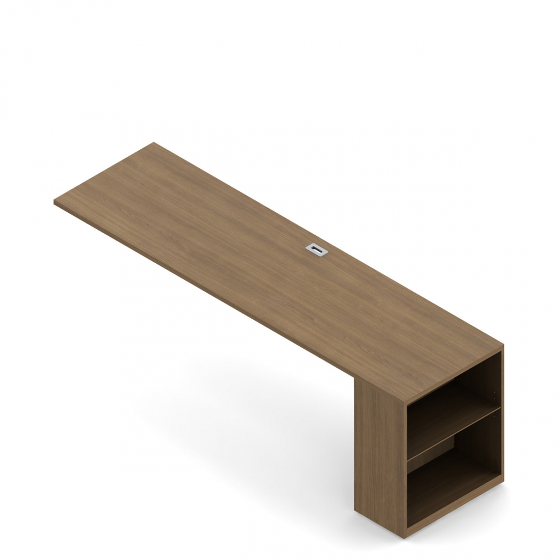 Retour chevauchant avec bibliothèque, 84 po L x 24 po P, droite