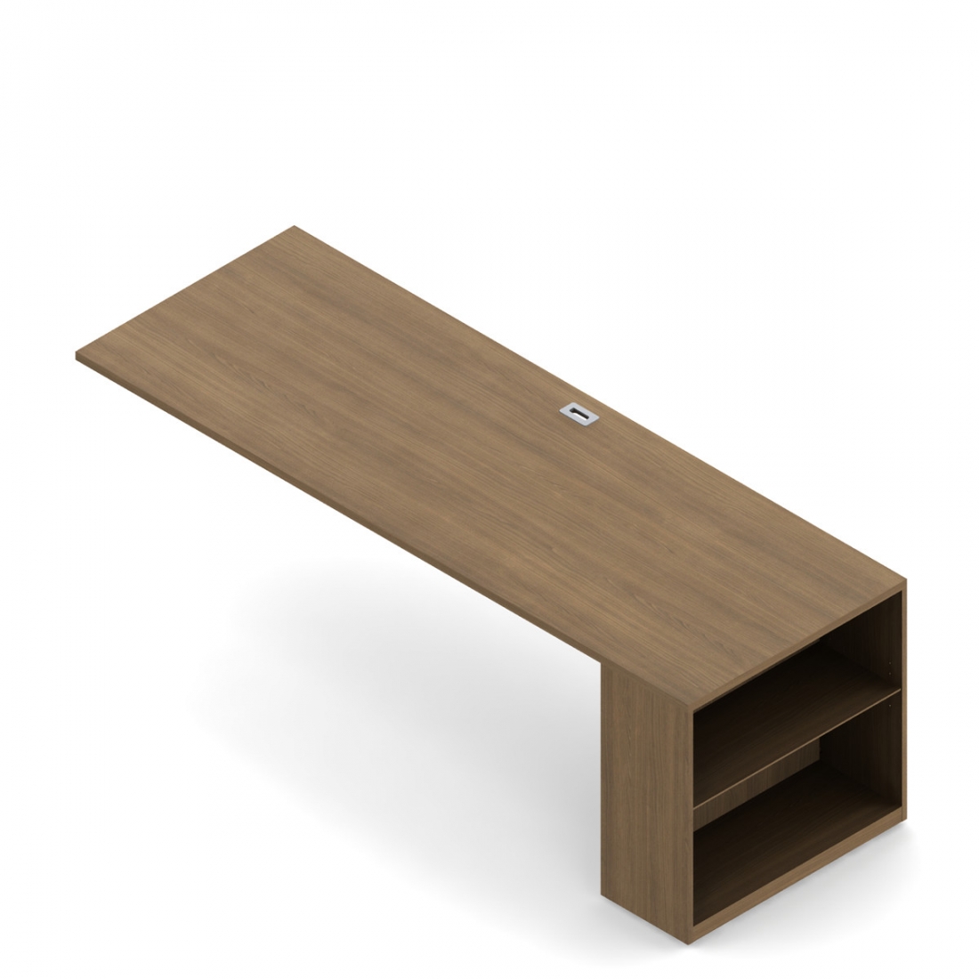 Retour chevauchant avec bibliothèque, 84 po L x 30 po P, droite