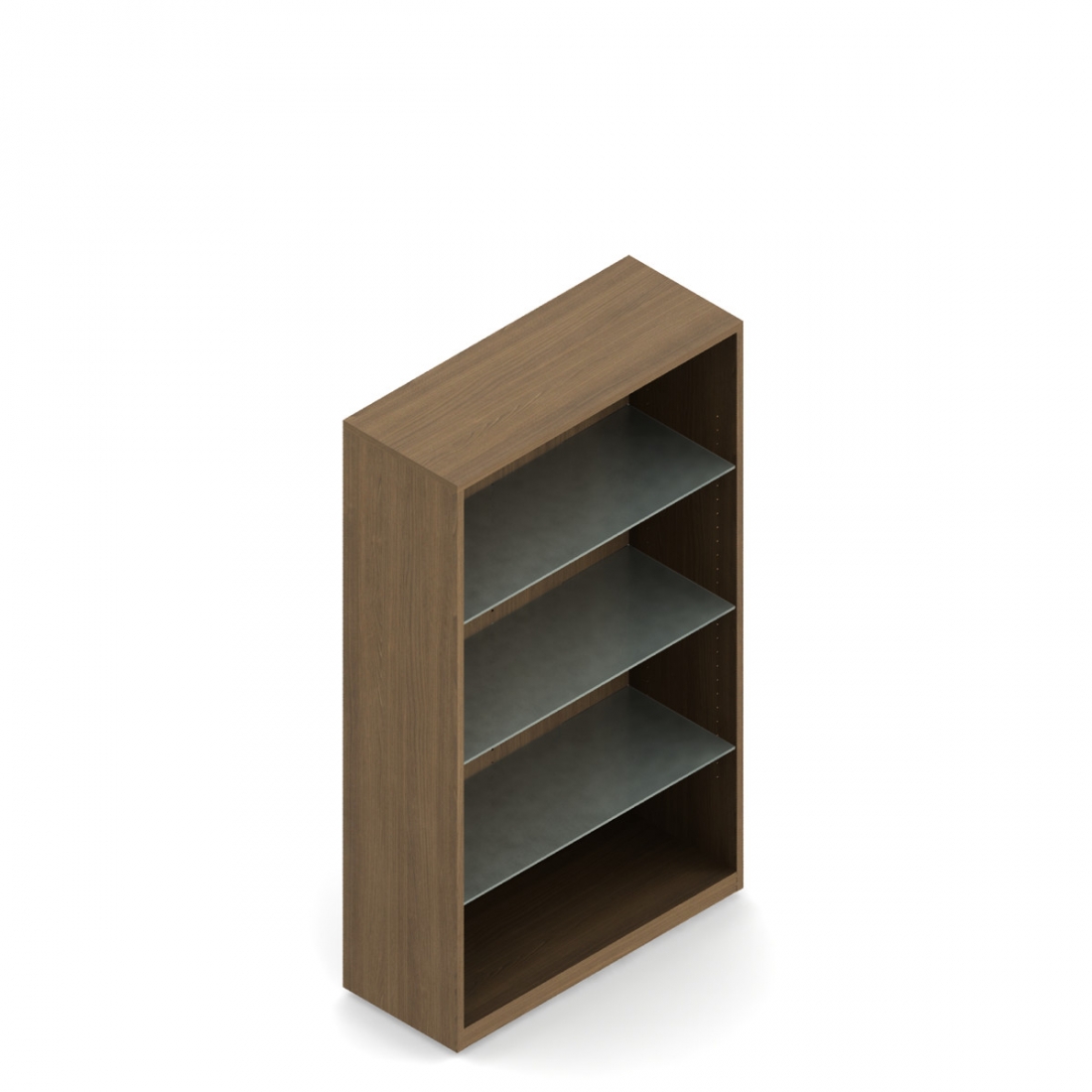 Bibliothèque de 52 po H, tablettes en verre, 30 po L x 12 po P