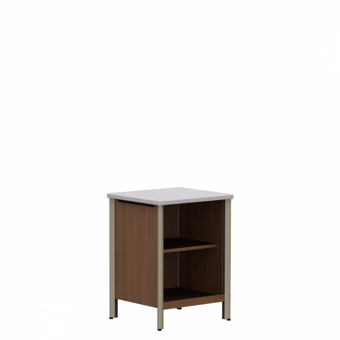 Meuble de chevet, dessus en surface solide, tablette réglable