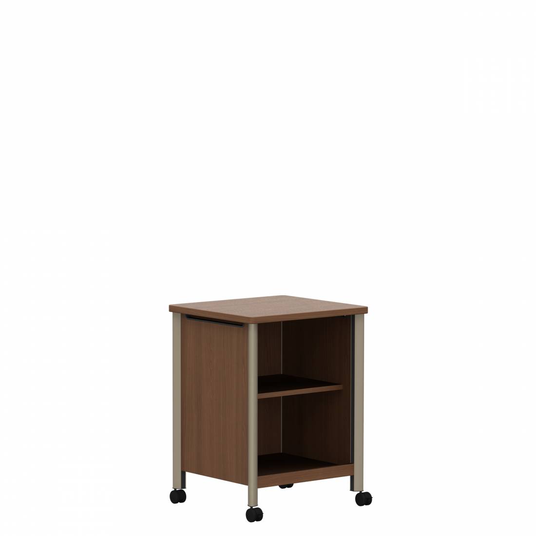 Meuble de chevet, quatre roulettes et tablette réglable