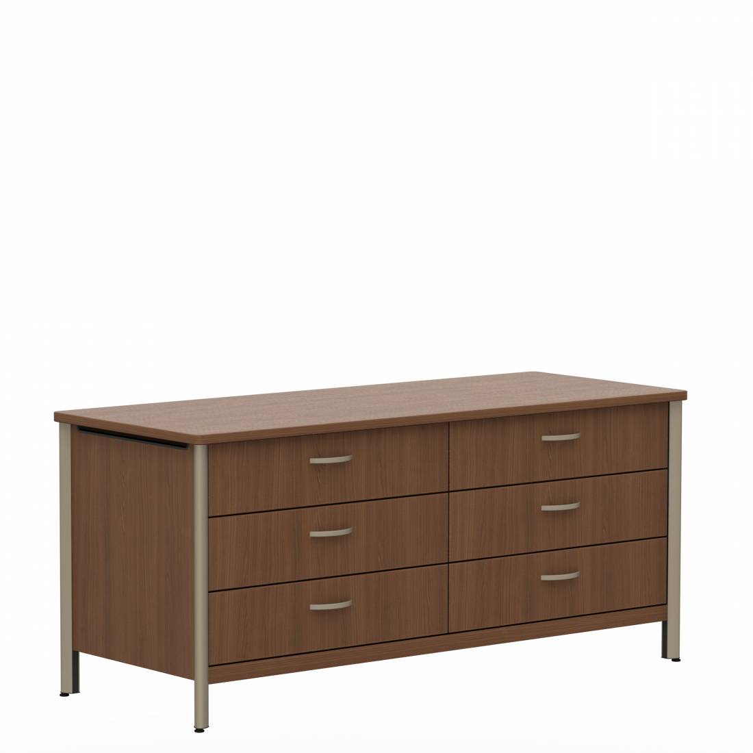 Commode double, six demi-tiroirs, 30 po H