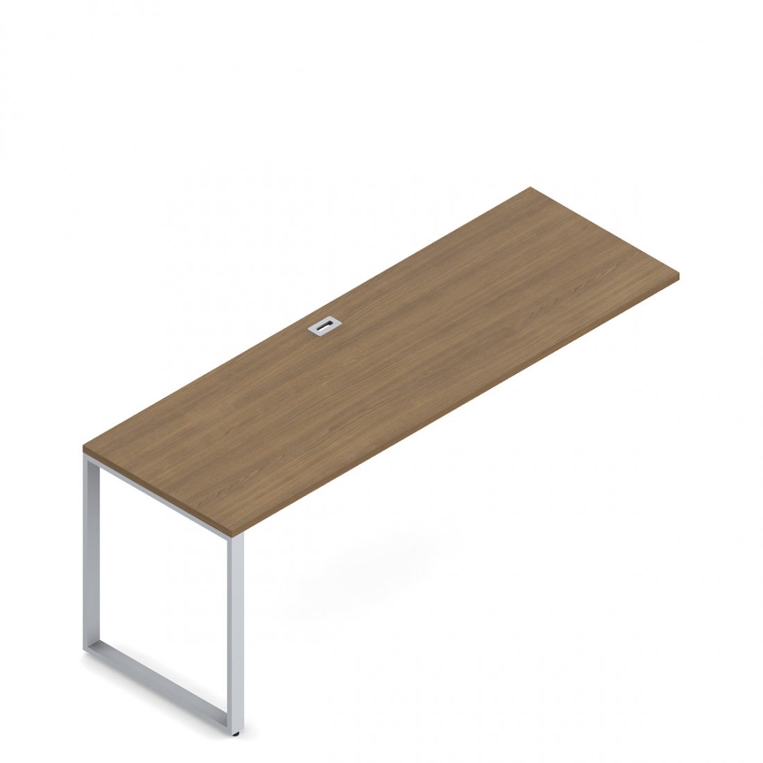 Retour chevauchant avec pieds en métal, 72 po L x 24 po P, gauche