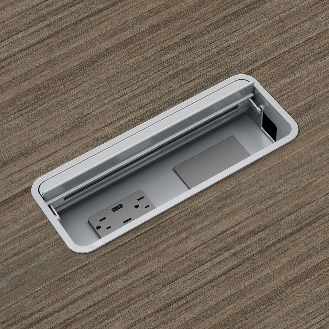 Bloc d’alimentation encastré simple face, ports USB-A et C à montage, tungstène