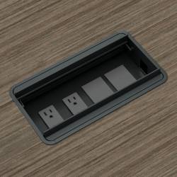 Double Sided Recessed Power Block, Black Model Thumbnail