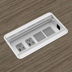 Double Sided Recessed Power Block, 2 Power/USB-A&C Module, White Model Thumbnail