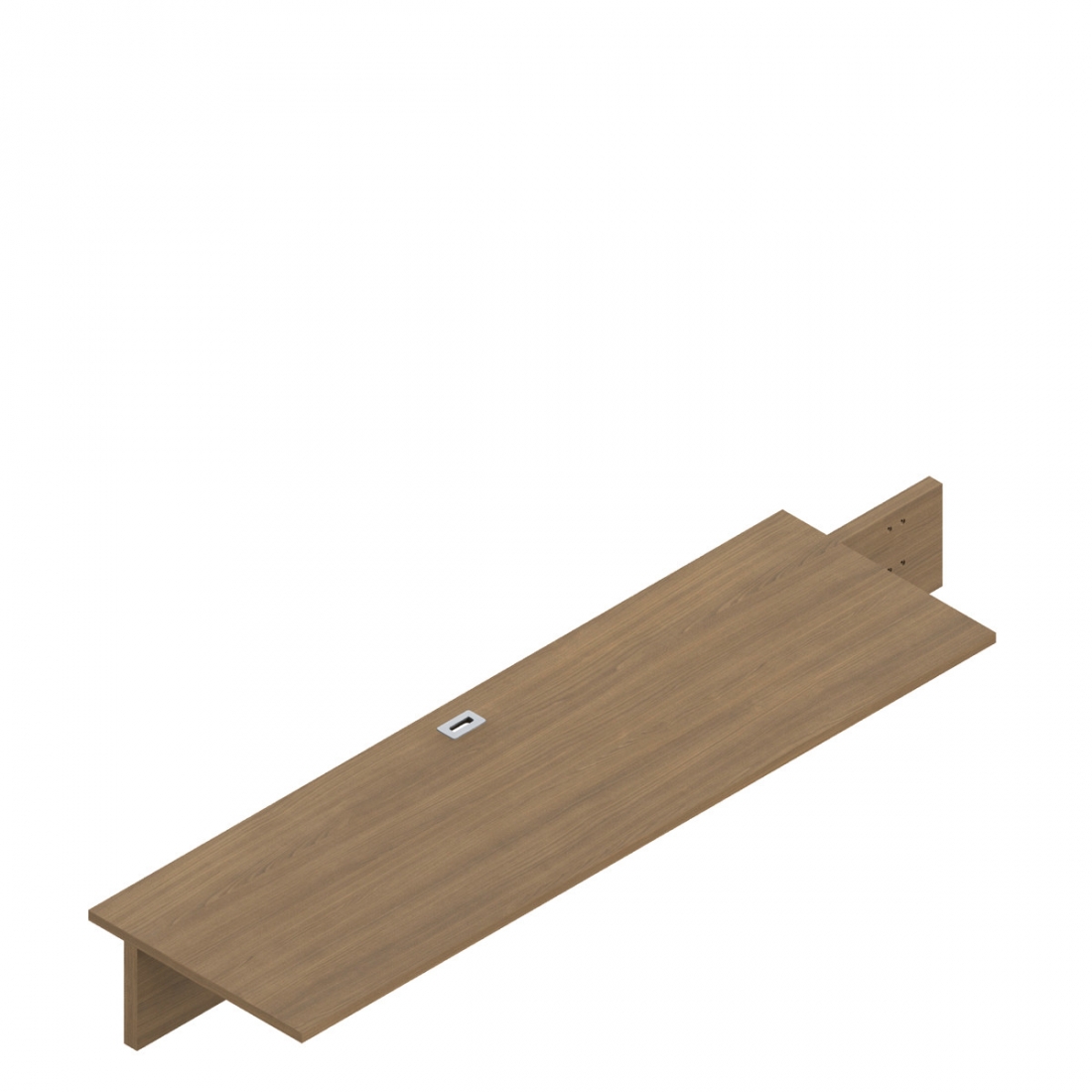 Surface de transition chevauchante pour bureaux avec panneaux latéraux en mélamine, 78 po L x 24 po P – gauche