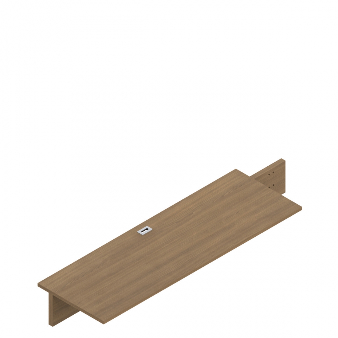 Surface de transition chevauchante pour bureaux avec panneaux latéraux en mélamine, 72 po L x 24 po P – gauche