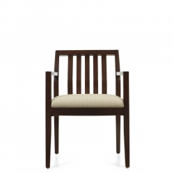 Upholstered Armchair, Wood Back Model Thumbnail