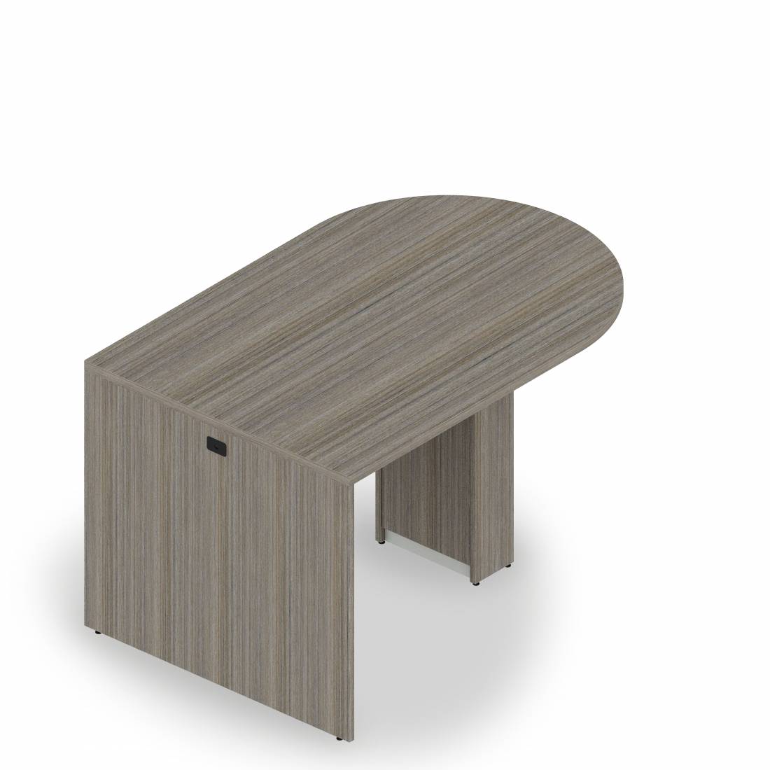 Table multimédia avec îlot en D avec piétement à profil fin, 42,5 po H x 72 po L x 48 po P