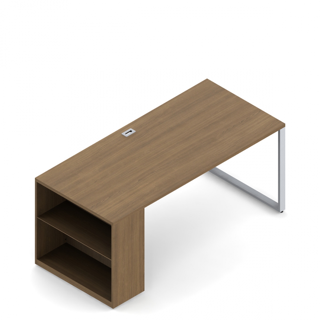 Freestanding Desk, Metal Legs, Bookshelf, 66