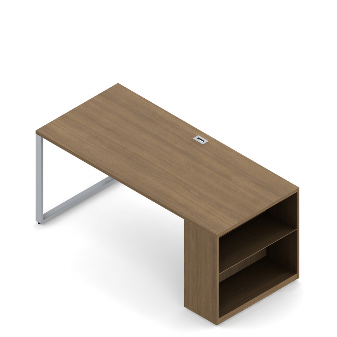 Freestanding Desk, Metal Legs, Bookshelf, 66