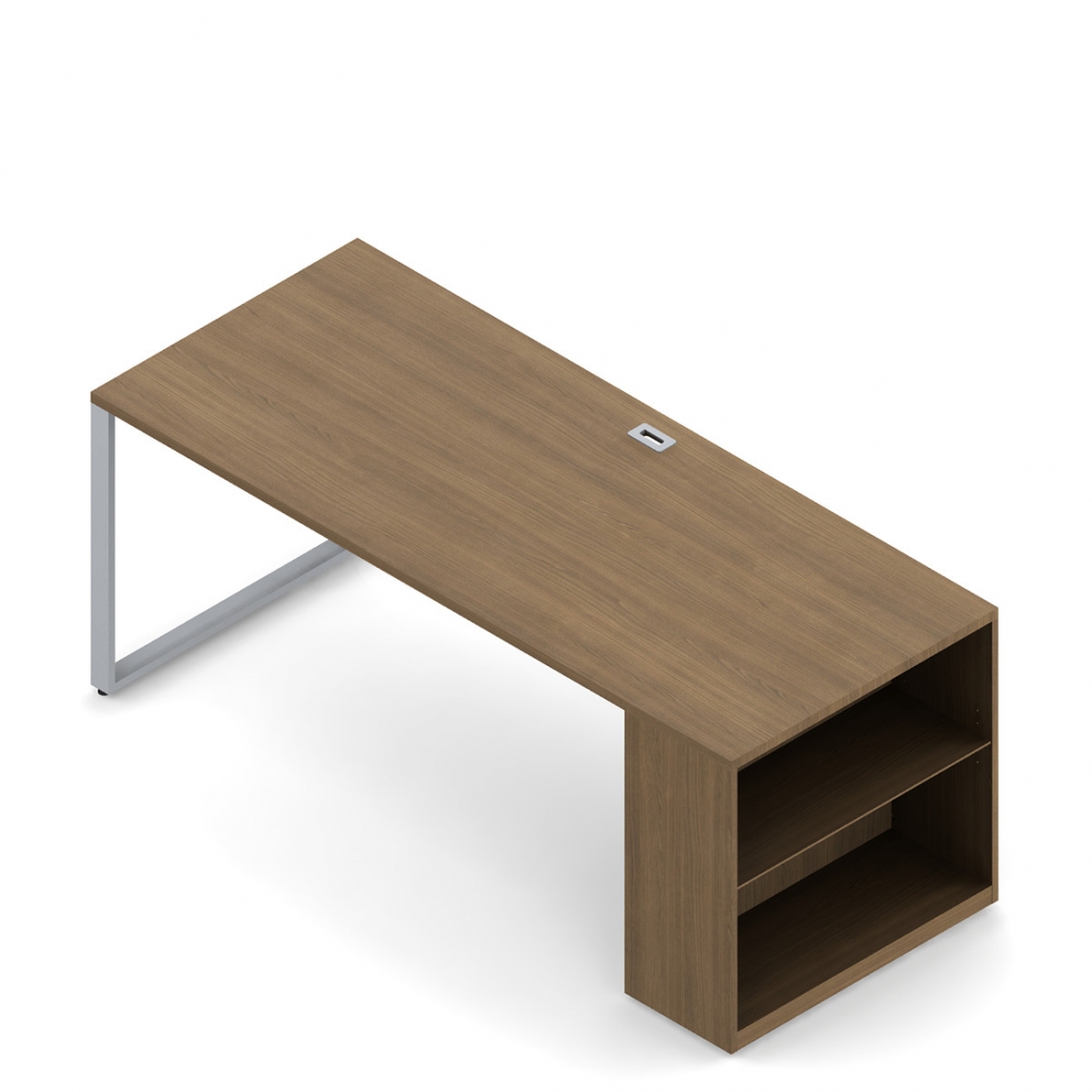 Freestanding Desk, Metal Legs, Bookshelf, 72