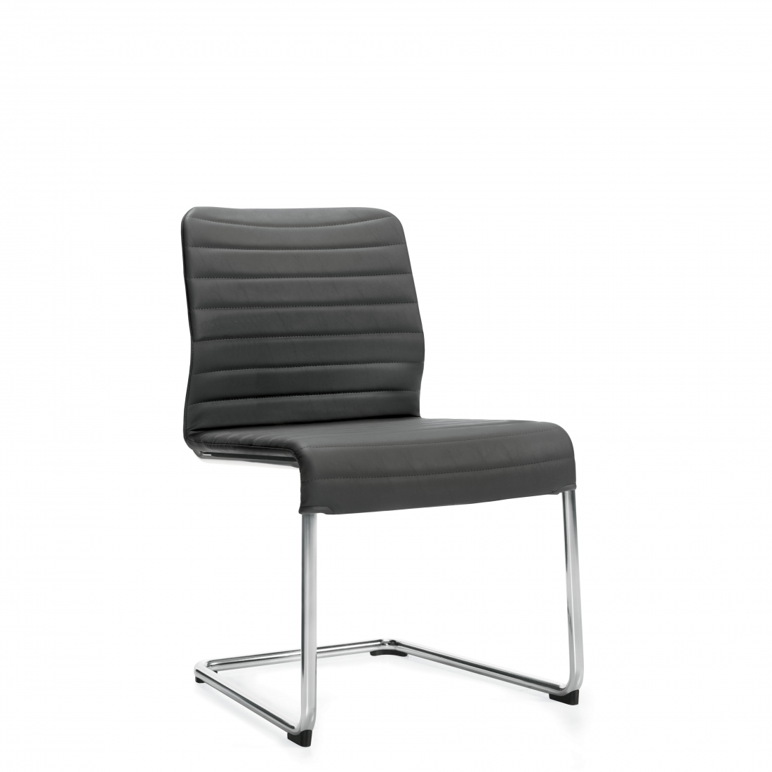 Armless Upholstered Chair, Cantilever Frame