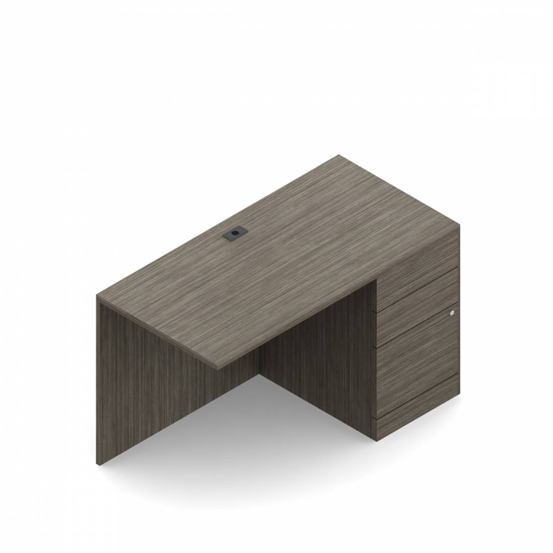 Full to Floor Flush Return, 48"W x 20"D, Box/Box/File - Right