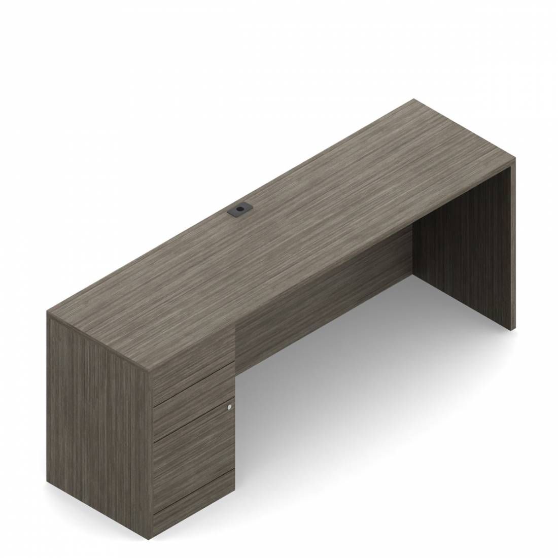 Bahut à un caisson pleine hauteur, 66 po L x 20 po P, deux tiroirs simples, gauche