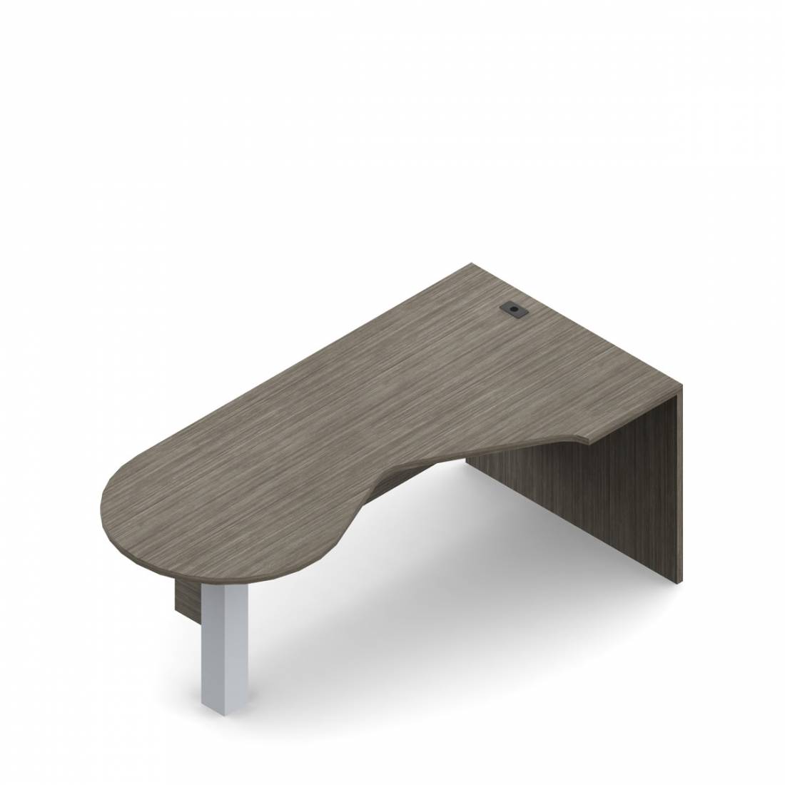 Îlot de coin allongé en « P », panneau de fond en retrait et montant, 84 po L x 42 po P, gauche