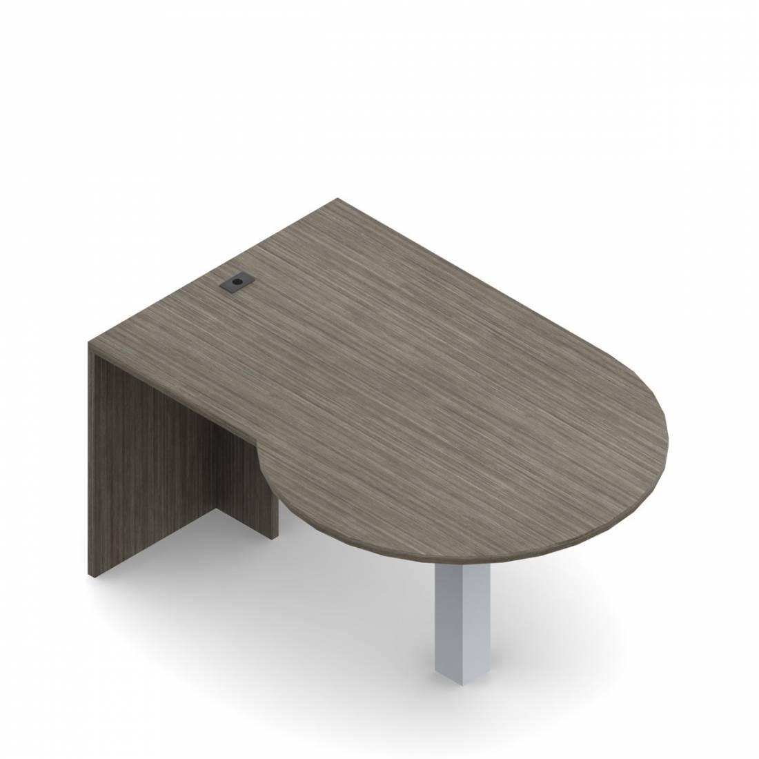 Îlot en « P », panneau latéral pleine profondeur et pied (piétement en « T »), 72 po L x 42 po P, gauche