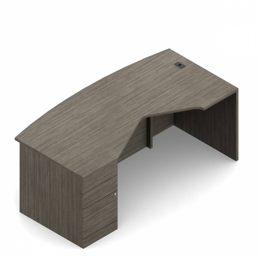 Single Pedestal Bow Top Extended Corner Desk, 84