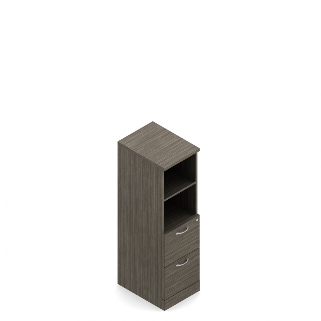 Module classeur de 53 po/53,5 po H à deux tiroirs avec tablettes ouvertes, 15 po L x 20 po P